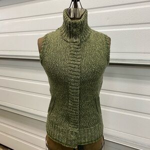 Women’s Smartwool Sweater Vest Green Knit Merino Wool Medium
